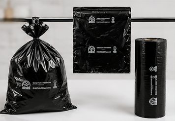 Bolsa en rollo negra de baja densidad impresa biodegradable